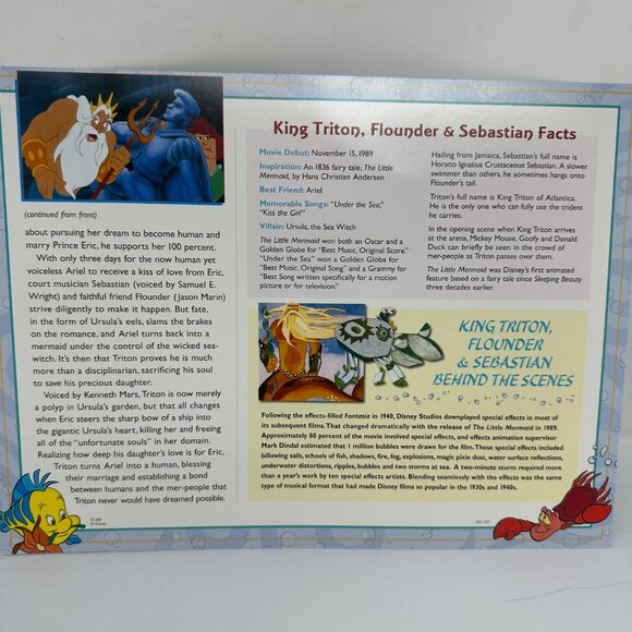 Willabee & Ward Disney Collectible King Triton Flounder & Sebastian Patch With C - Picture 4 of 4